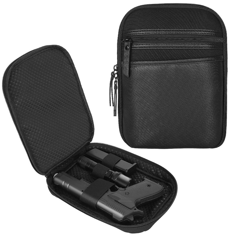 Concealed Carry Gun Pouch Holster Wallet Bag with Belt Loops - Black