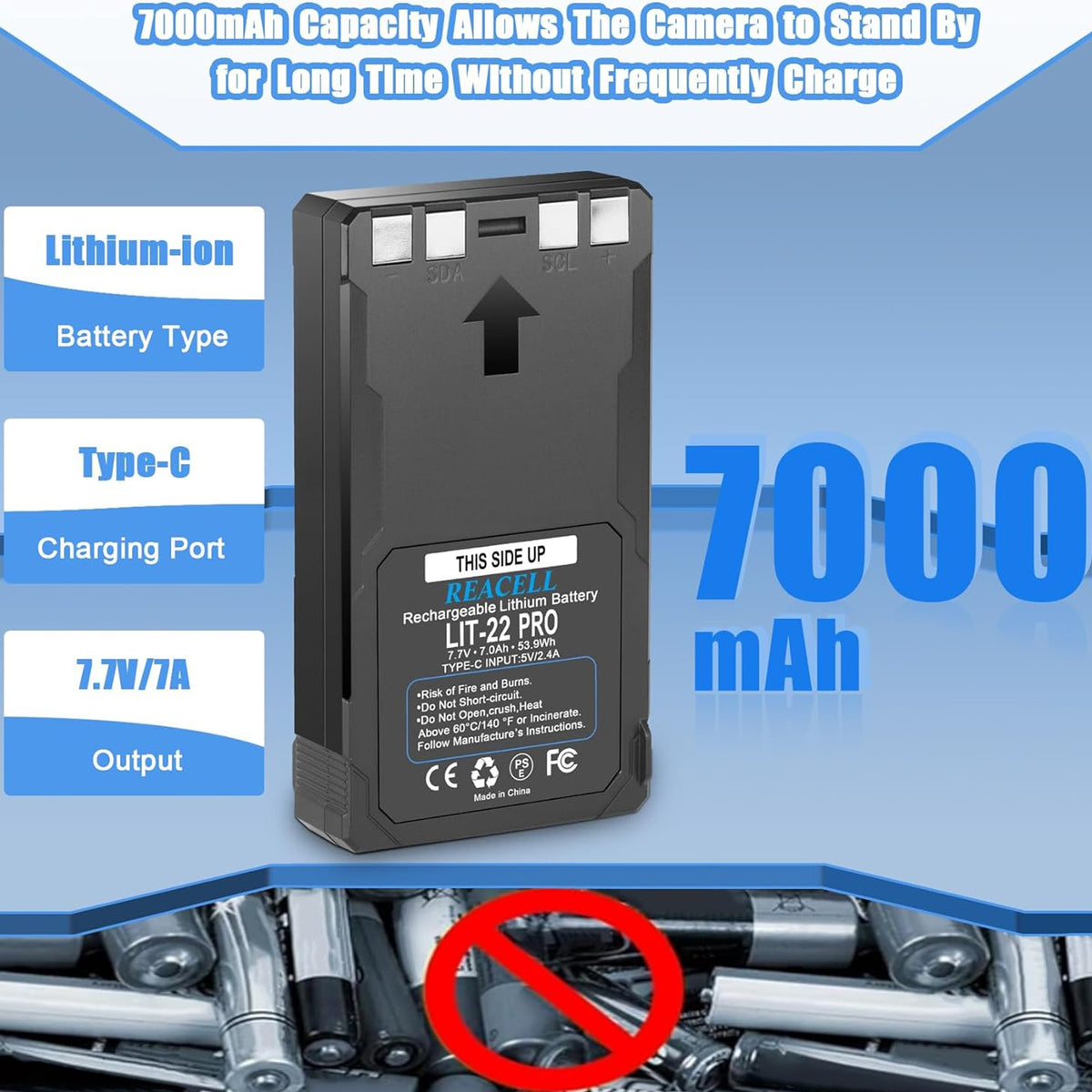 2-Pack 7000mAh Lithium-ion Battery for SPYPOINT FLEX-Series Trail Cameras