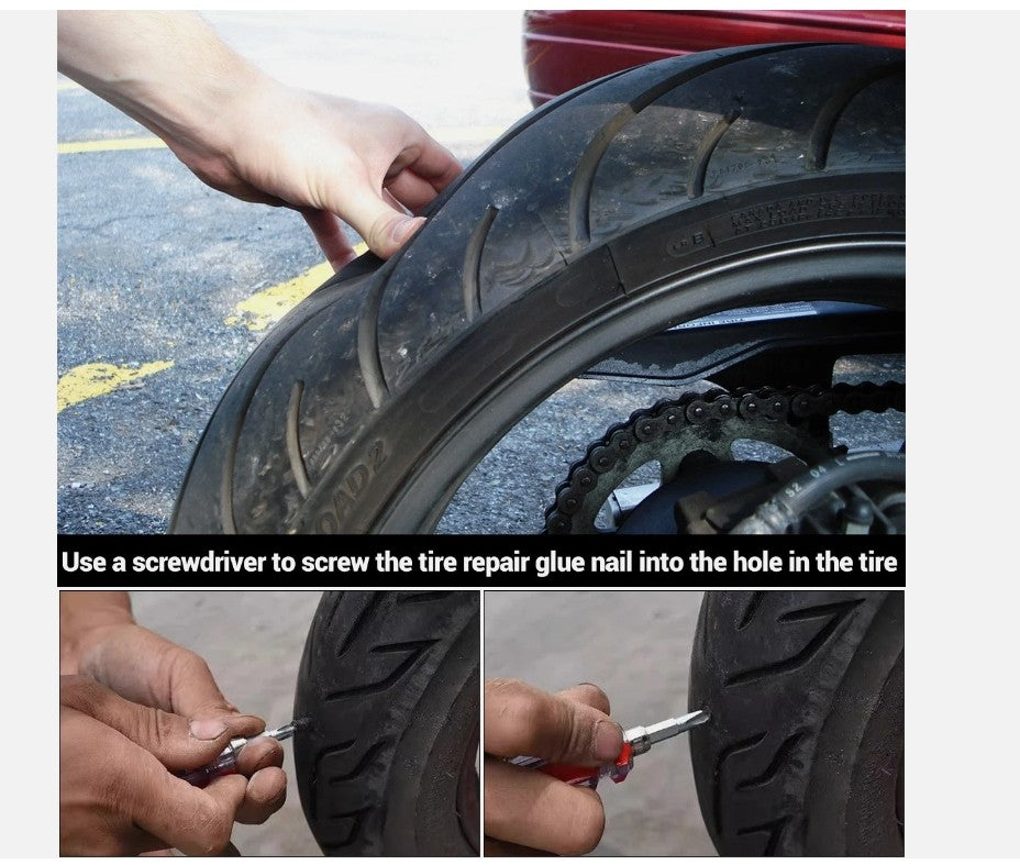 Tire Repair Kit with 85 Screws and Screwdriver for Flat Tires