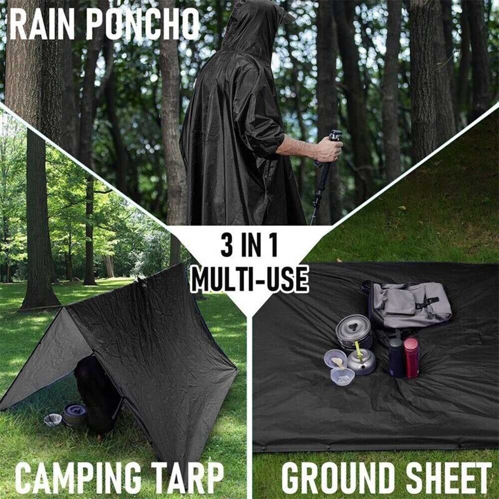 Waterproof Tactical Rain Poncho Shelter for Hunting Camping and Outdoor Use