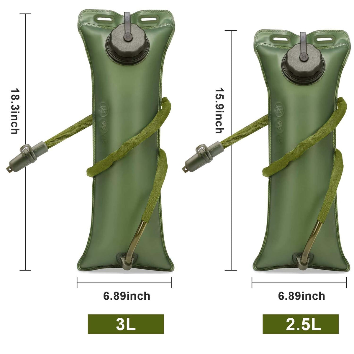 Hydration Bladder Water Reservoir with Drinking Tube for Camping Hiking Biking