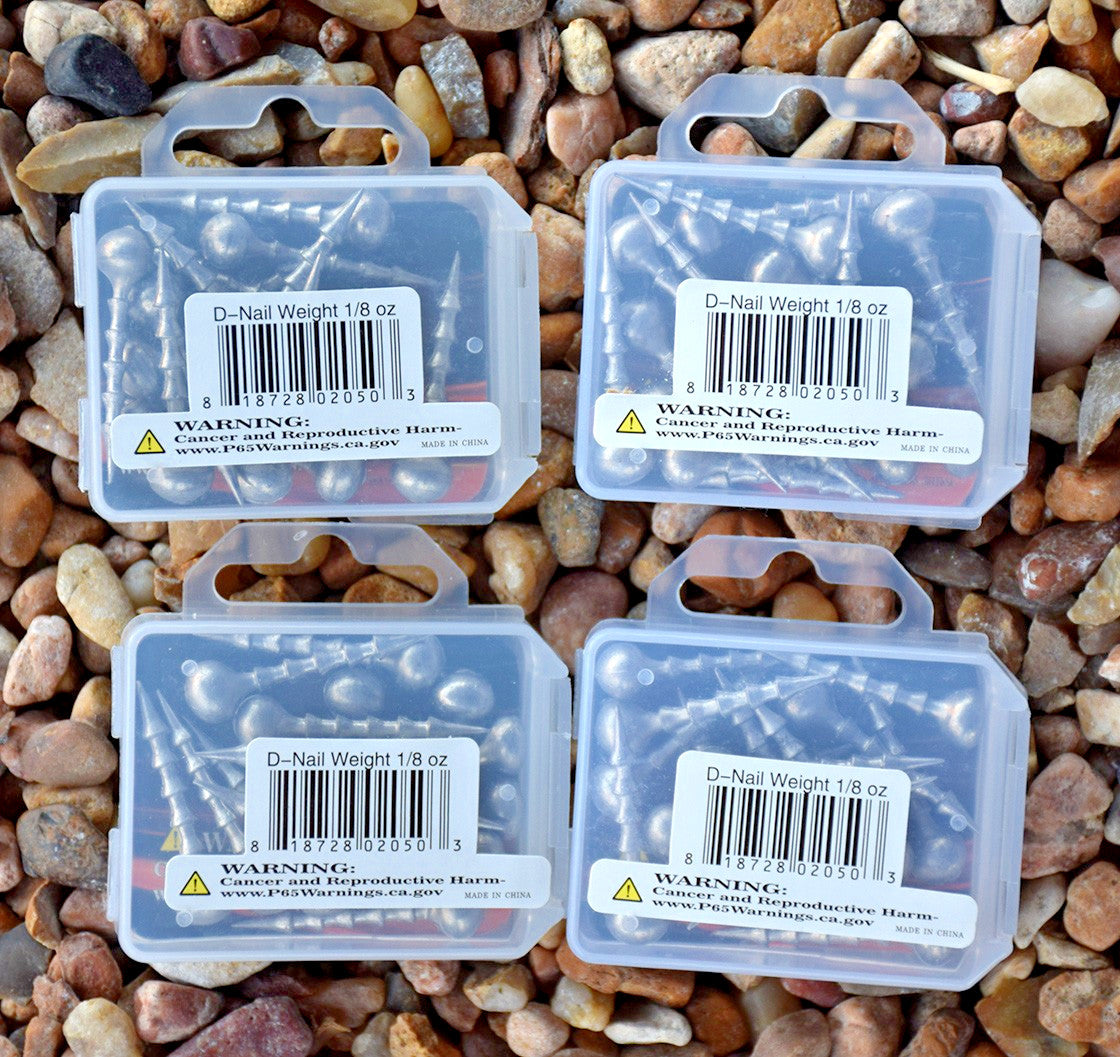 Fishing Nail Weights Set of 4 Packages 15/ea 1/8 oz Saltwater & Freshwater Tackle