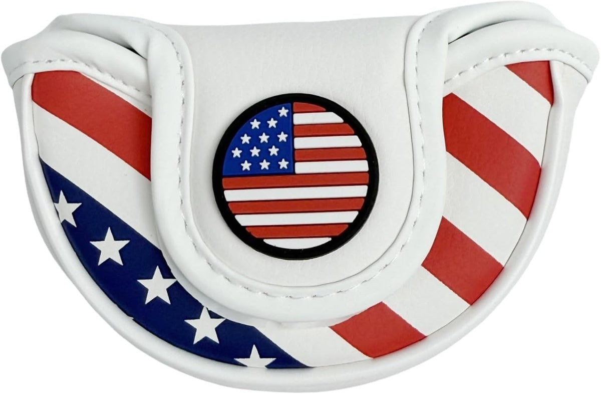 Magnetic Golf Headcover for Mallet Putters USA Flag Design - Half Mallet