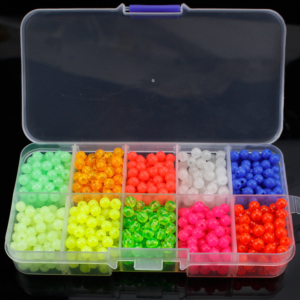 1000Pcs Glow Fishing Beads Set for Night Fishing Tackle Rig Making