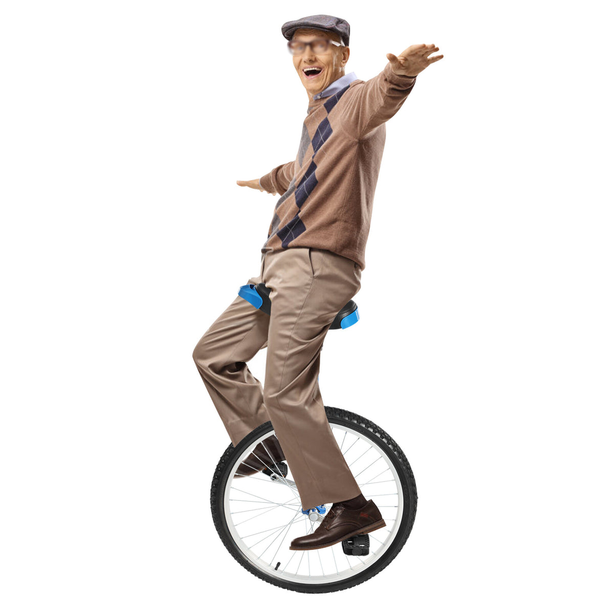 Adjustable 24-Inch Steel Frame Unicycle with Leakproof Tire for Outdoor Riding