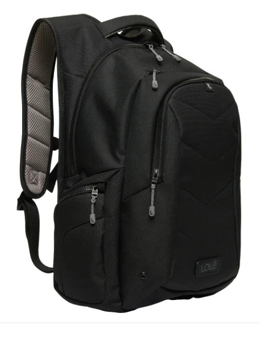 Quilted Laptop Backpack for 17-Inch Computers - Black
