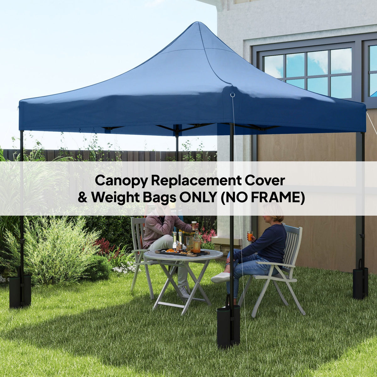 10' x 10' Pop Up Canopy Replacement Top with Weights - Blue