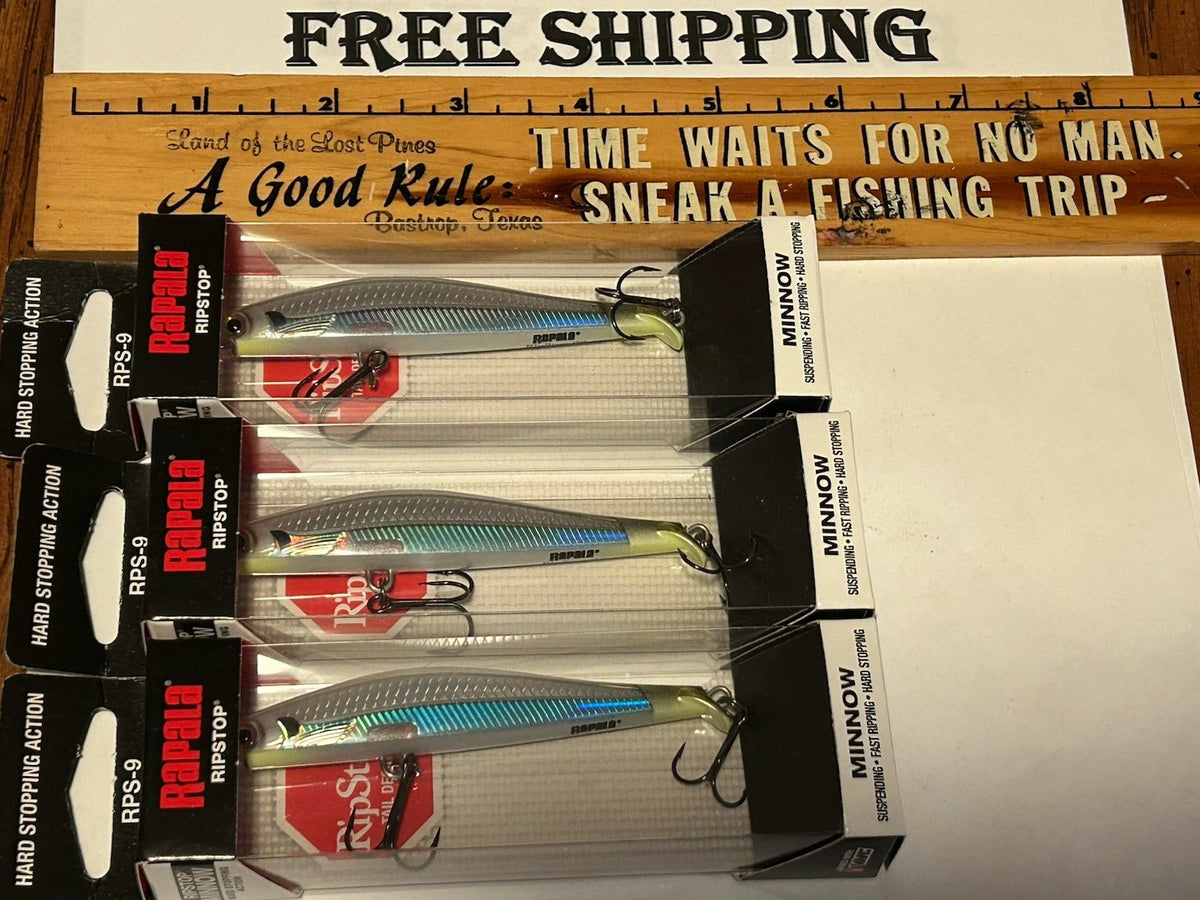3-Pack Albino Shiner Rapala Ripstop Minnow Suspending Lures RPS-9