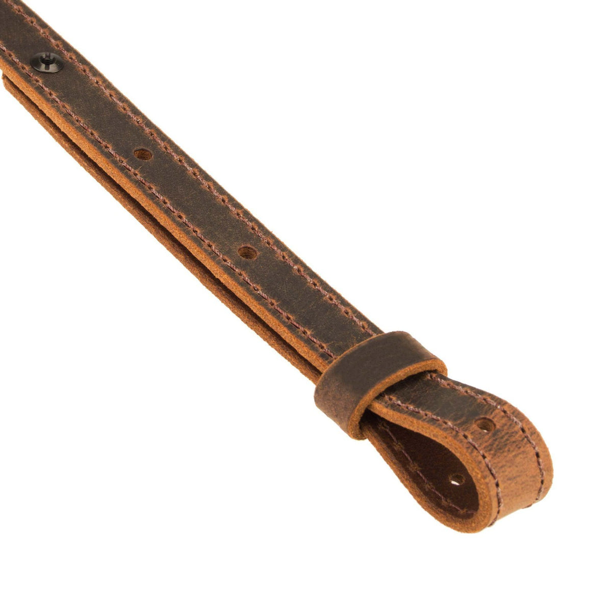 Buffalo Leather Rifle Sling - Amish Handmade 1-Inch Brown Gun Strap