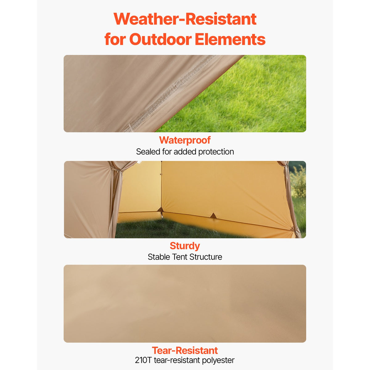Waterproof Camping Tent with Stove Jack for Two People - Portable Hot Tent