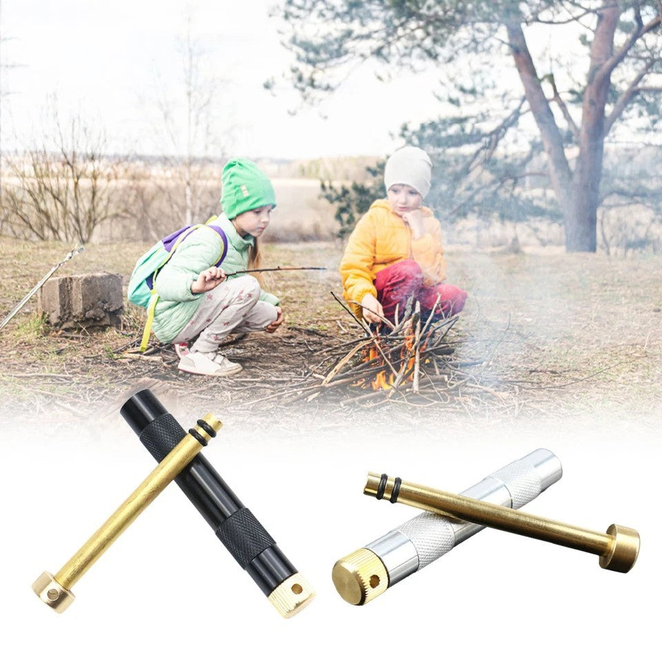 Portable Brass Compression Fire Starter for Camping and Survival