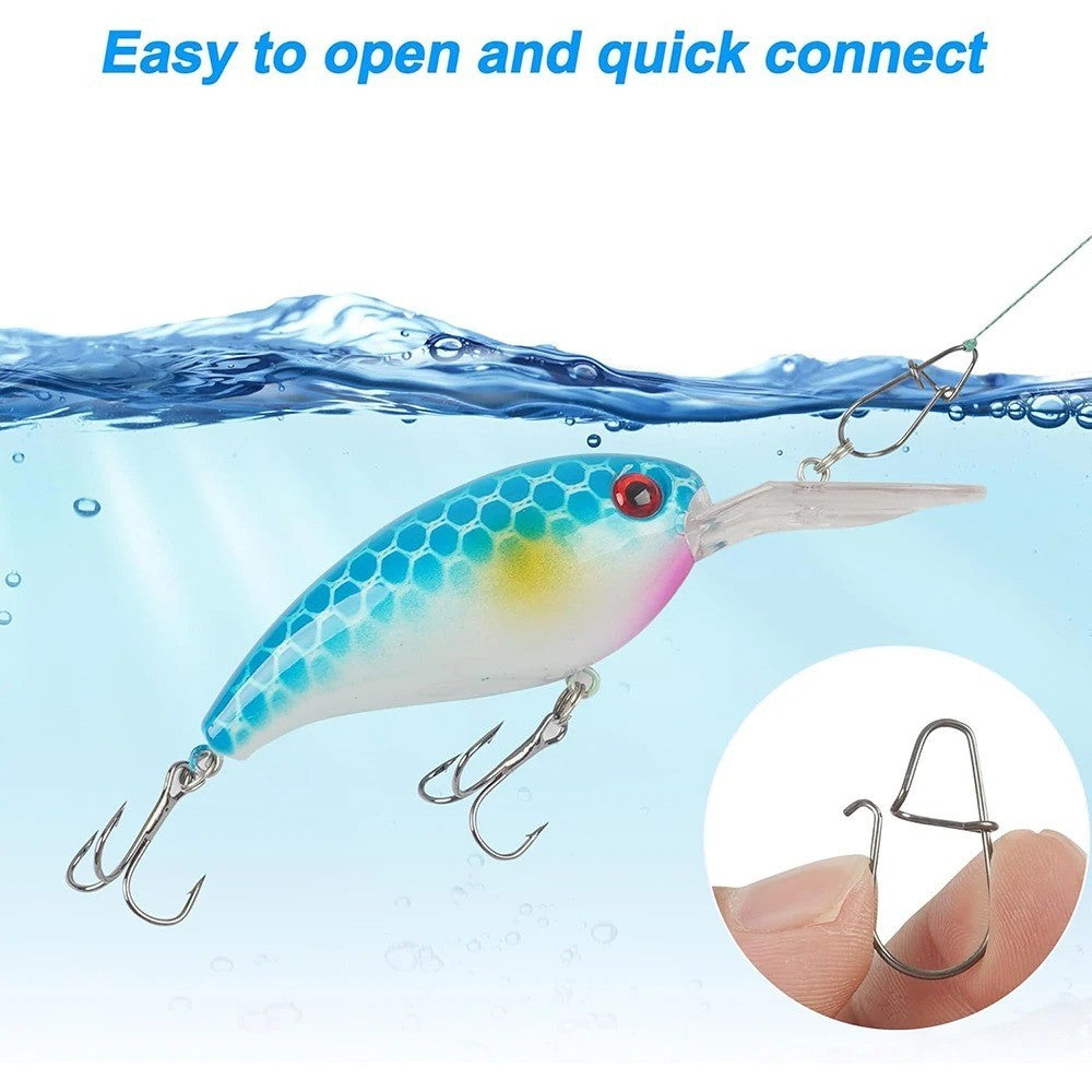 Stainless Steel Fishing Snaps - Durable Lure Connectors for Freshwater & Saltwater