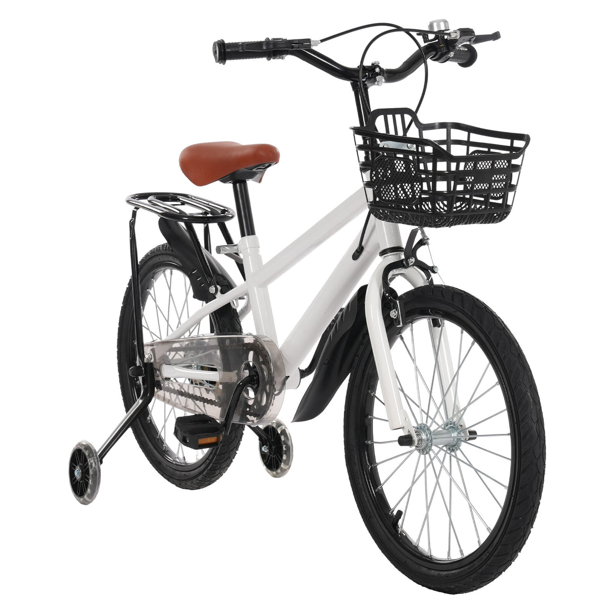 18 Inch Kids Bicycle with Training Wheels & Basket for Children 6-8 Years
