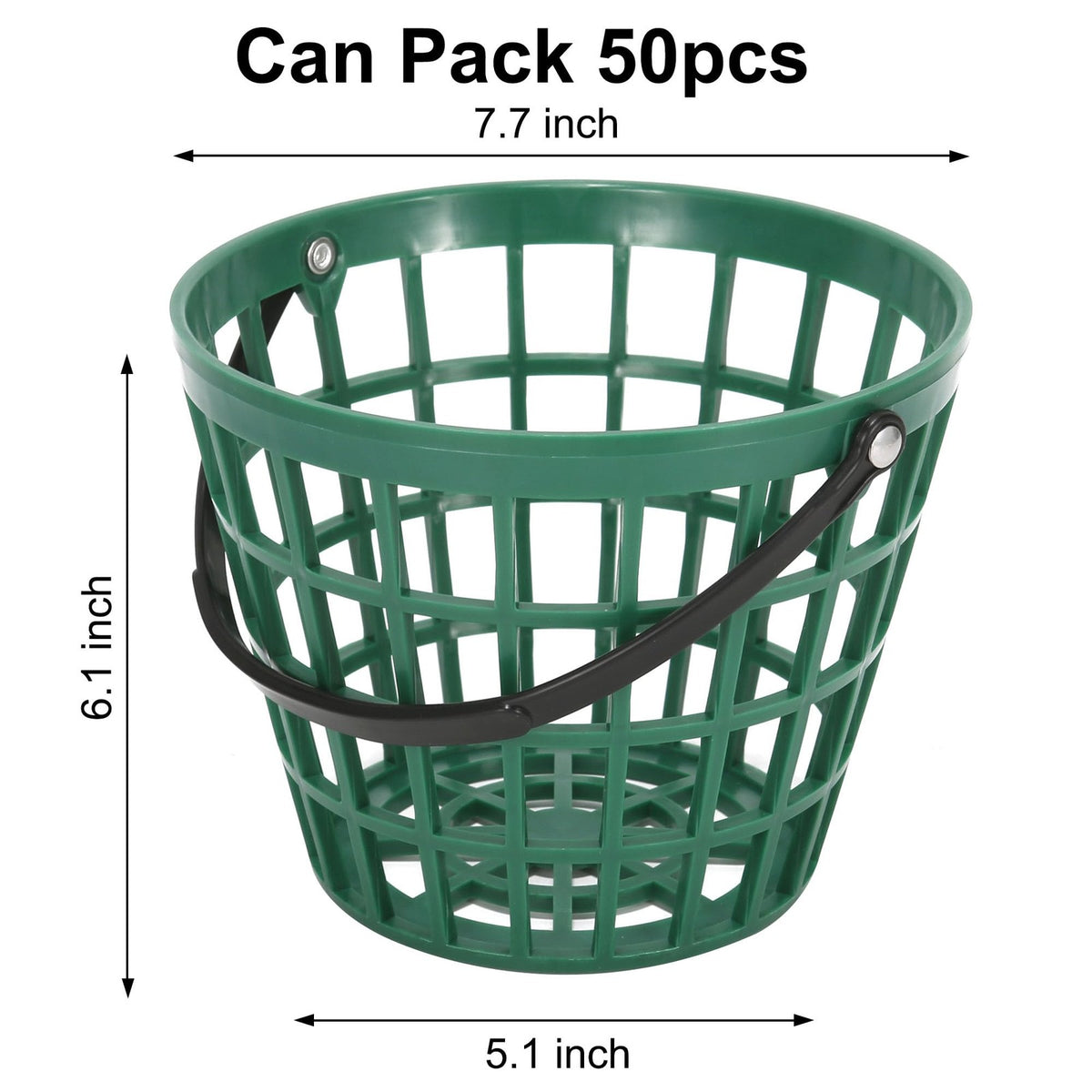 Golf Ball Basket and Bucket Set - Green Plastic Storage for Golf Practice