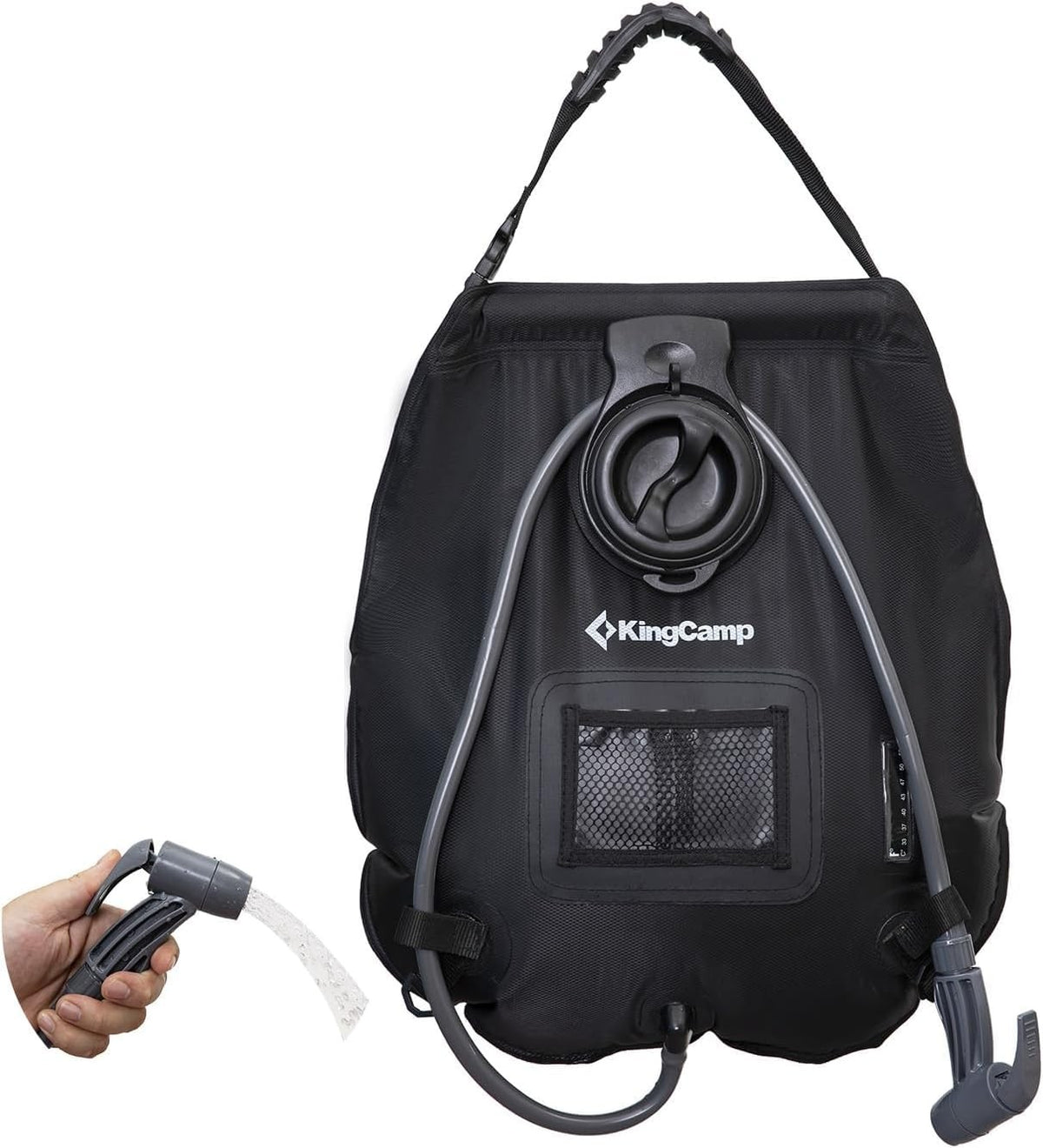 Portable Solar Shower Bag 5 Gallon with Thermometer & Removable Hose for Camping