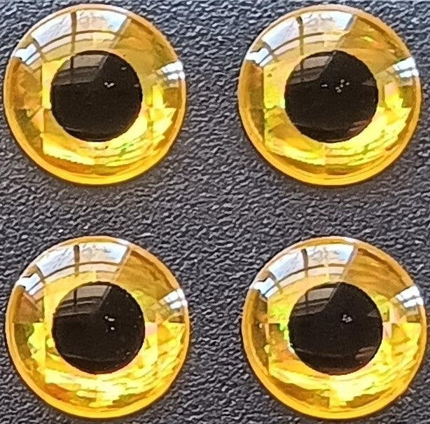 Holographic Gold 3D Fish Eyes for Fly Tying, Lures, Jigs - 7mm, 100 Pack