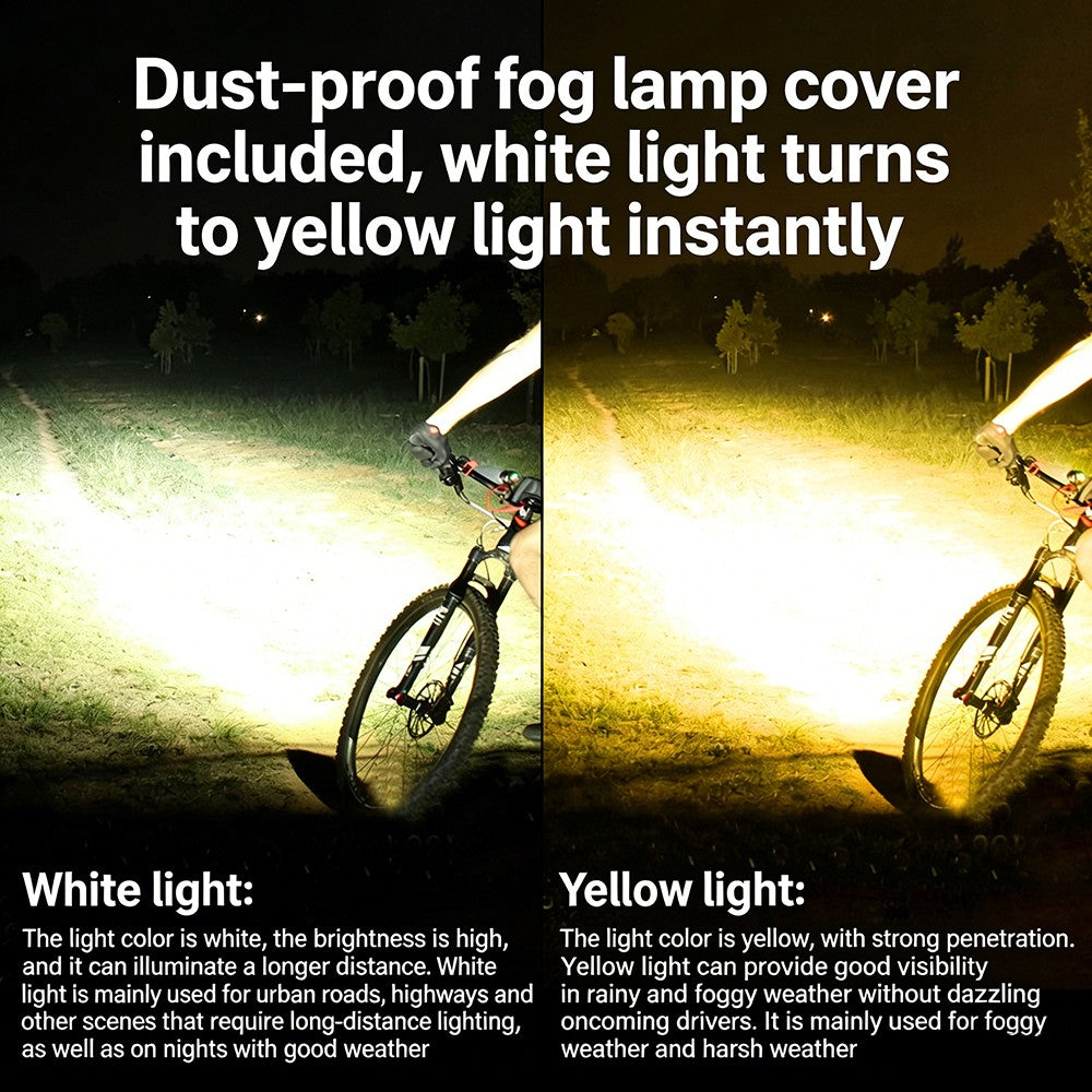 1100LM Wireless Bicycle Headlight with Remote Control USB Rechargeable LED
