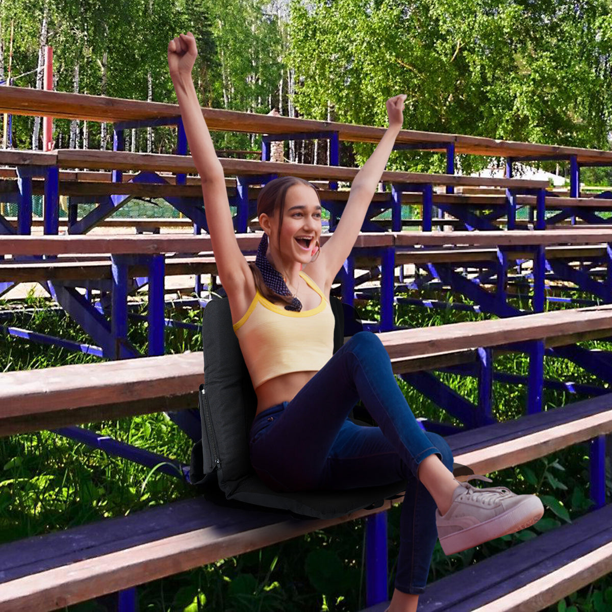 Adjustable Stadium Seats with Back Support and Thick Cushion for Bleachers