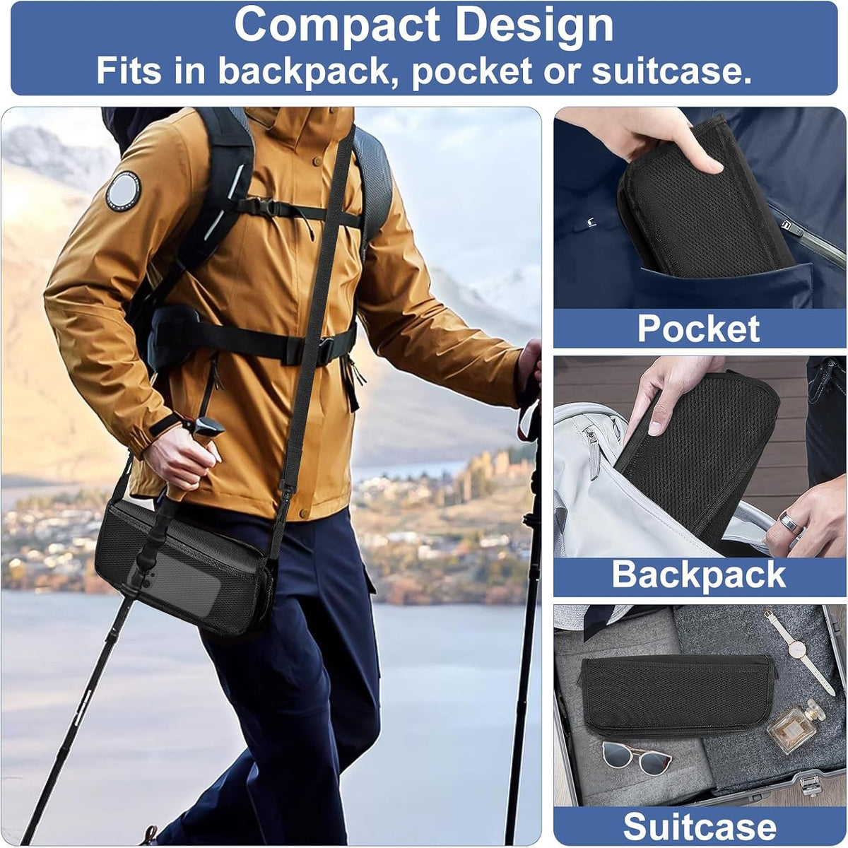 Portable Folding Camping Stool with Side Pocket - Lightweight Travel Chair
