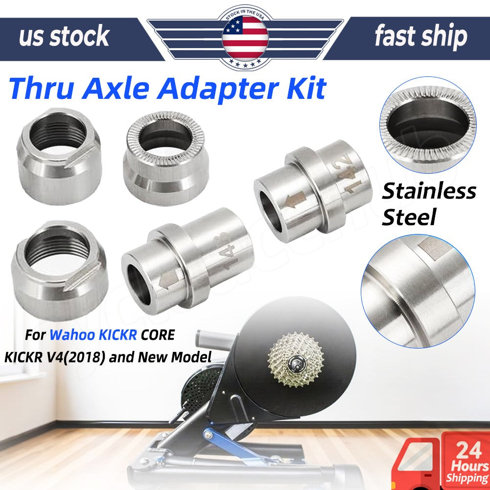 Bike Thru Axle Adapter Kit for Wahoo KICKR Core & V4 (2018+), Stainless Steel