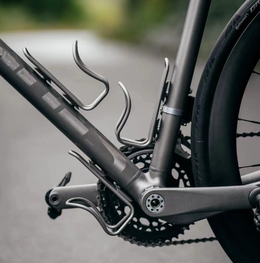 Titanium Water Bottle Cage Set - Ultra Light Sand Blasted Bike Accessories