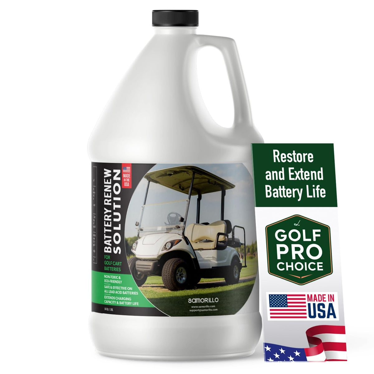 Golf Cart Battery Desulfator Solution - 64 oz Battery Renew for Lead Acid Batteries