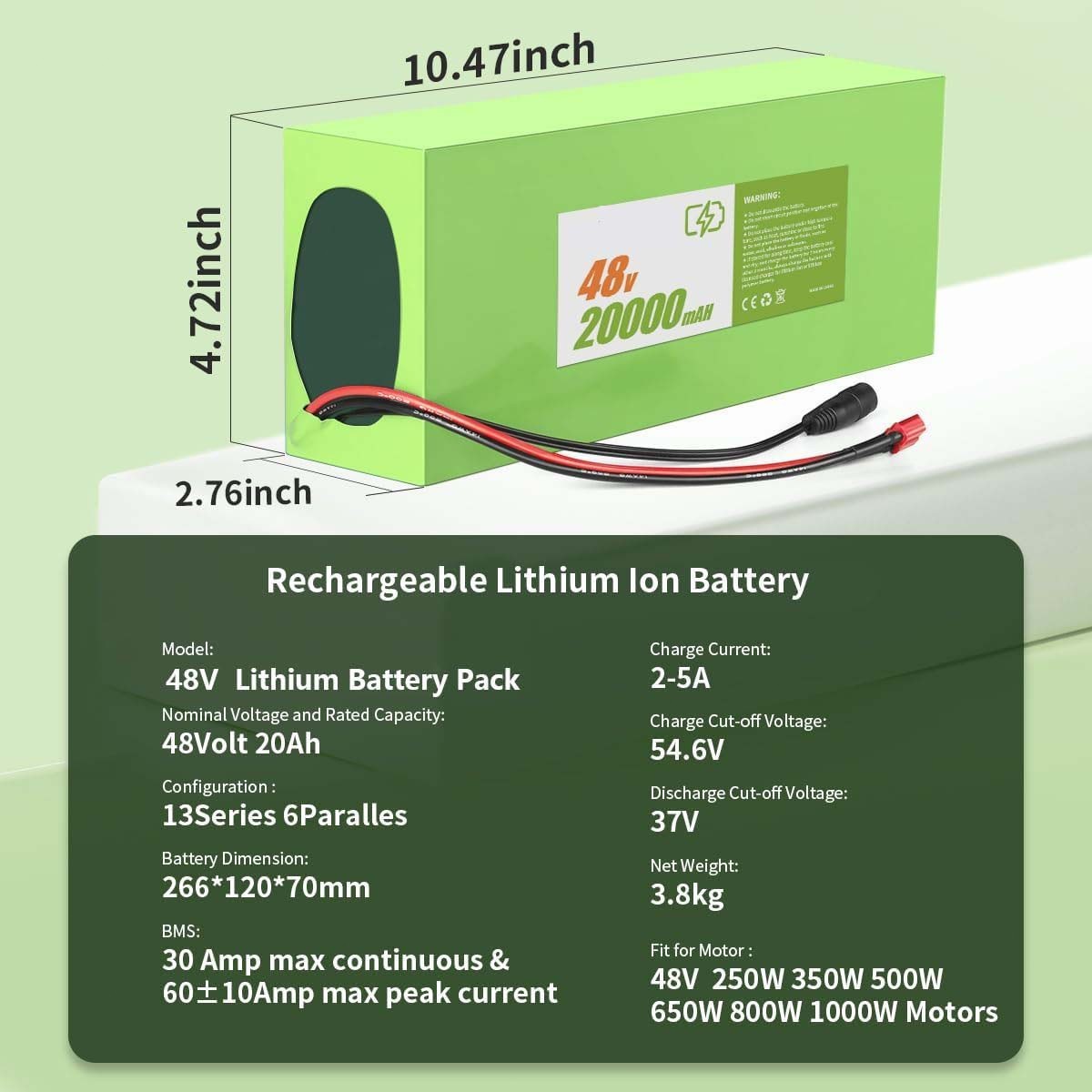 High-Performance Electric Bicycle Battery Pack - Multiple Volt & Capacity Options