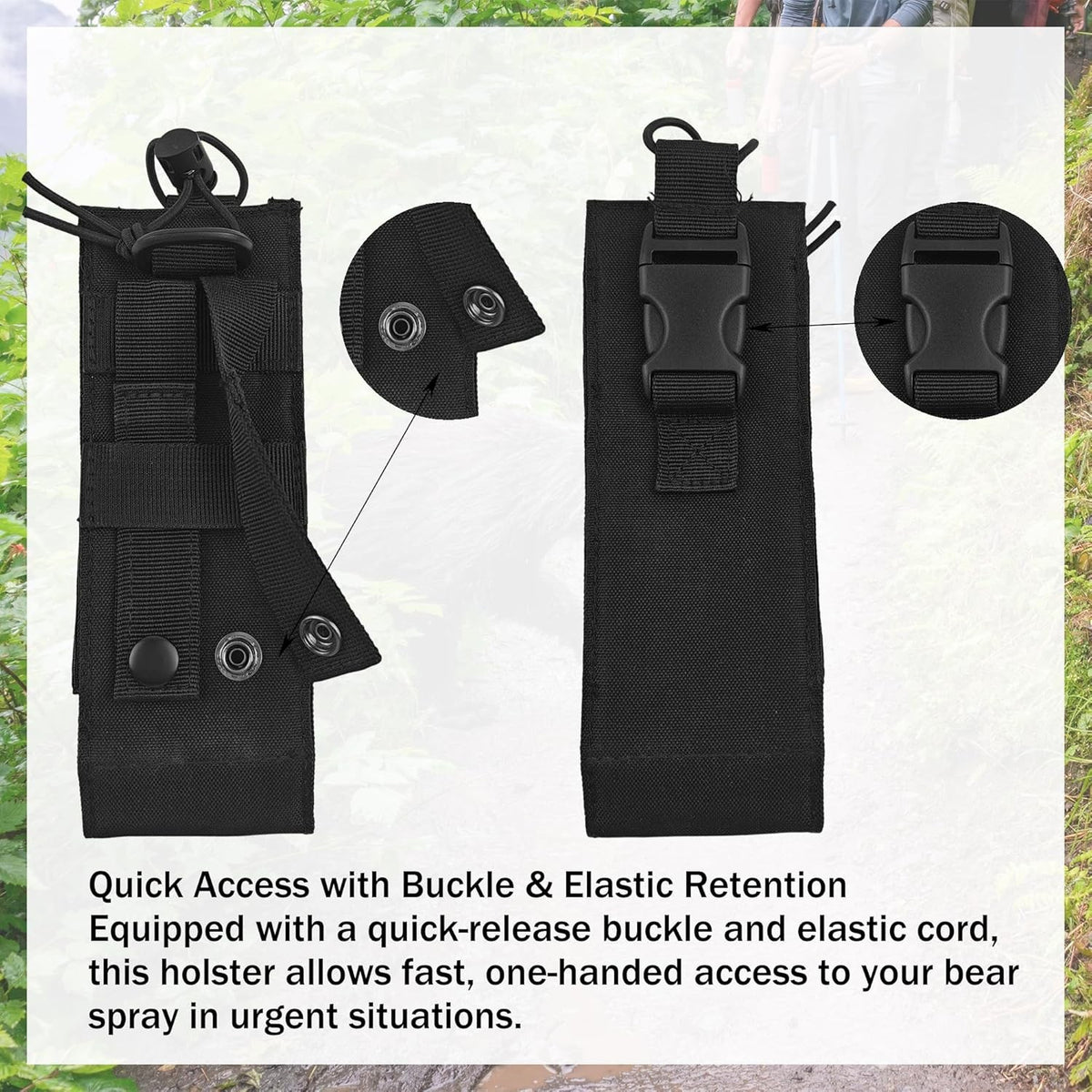 Bear Spray Holster Fits 7.9oz 9.2oz & 10.2oz Canisters Outdoor Pouch