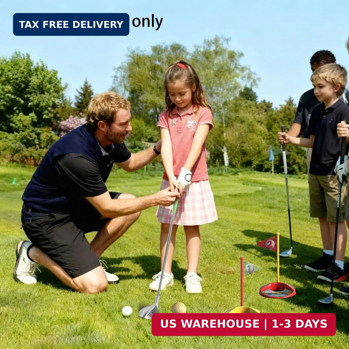 Kids Golf Club Set for Ages 3-8 Adjustable Indoor & Outdoor Play