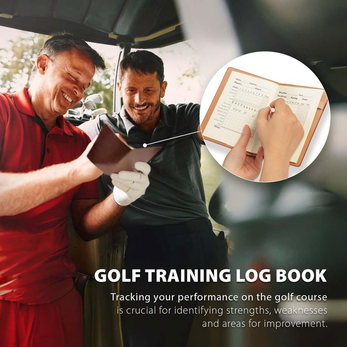 Golf Scorecard Book Set with Ball Bag - Compact & Durable Golf Accessories for Dad