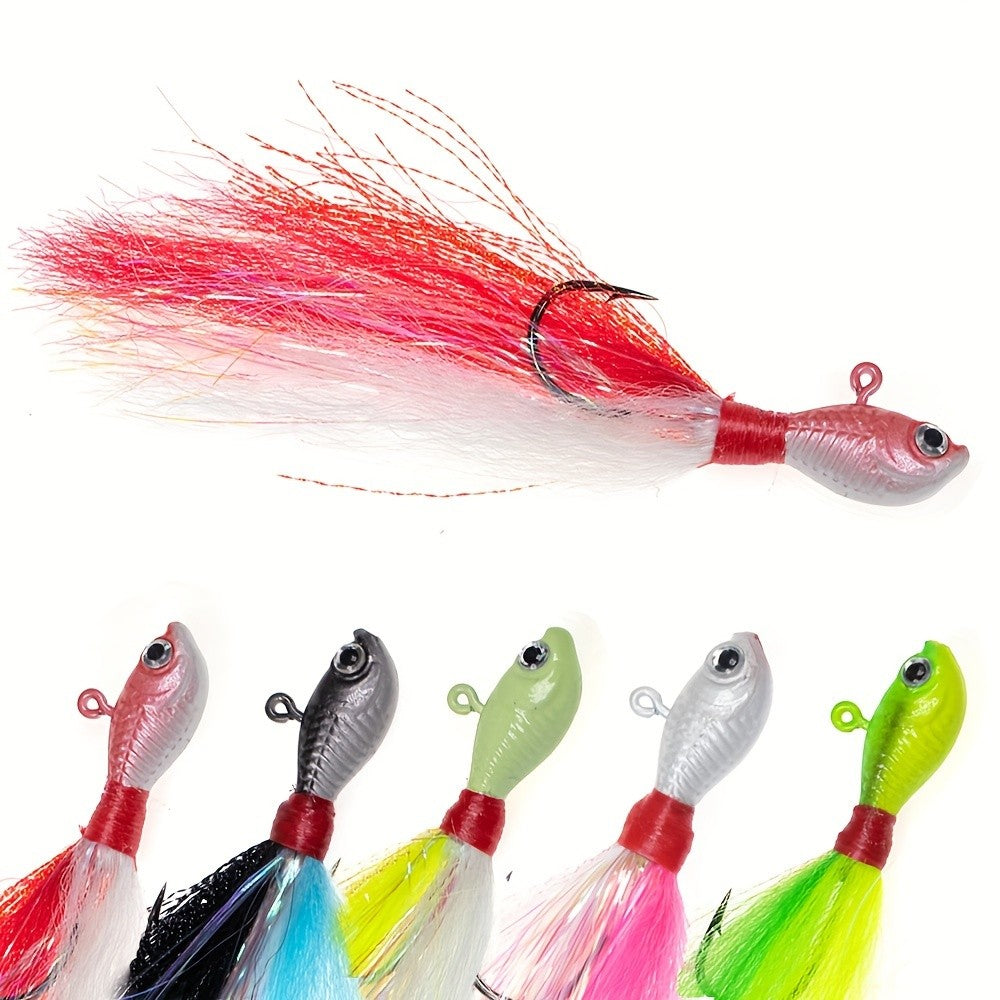 5pcs Realistic Deer Hair Fishing Lures 28g Casting Sea Fishing Tackle