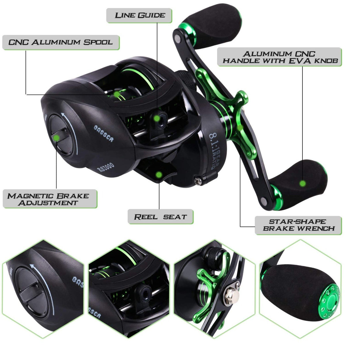 High Carbon Fiber Fishing Rod and Reel Combo 2.1M Casting with Case & Accessories