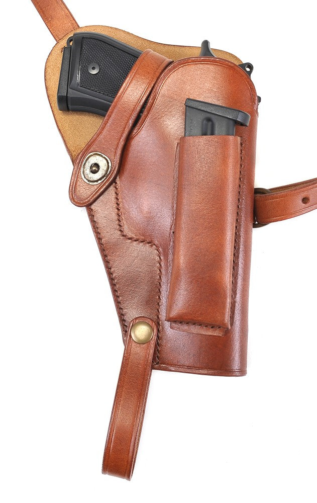 Leather Shoulder Holster Fits Beretta 92FS Taurus PT92 with Magazine Pouch