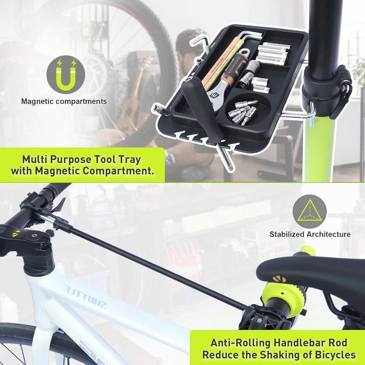 Foldable E-Bike Repair Stand Max 132Lbs - Heavy Duty Bicycle Maintenance