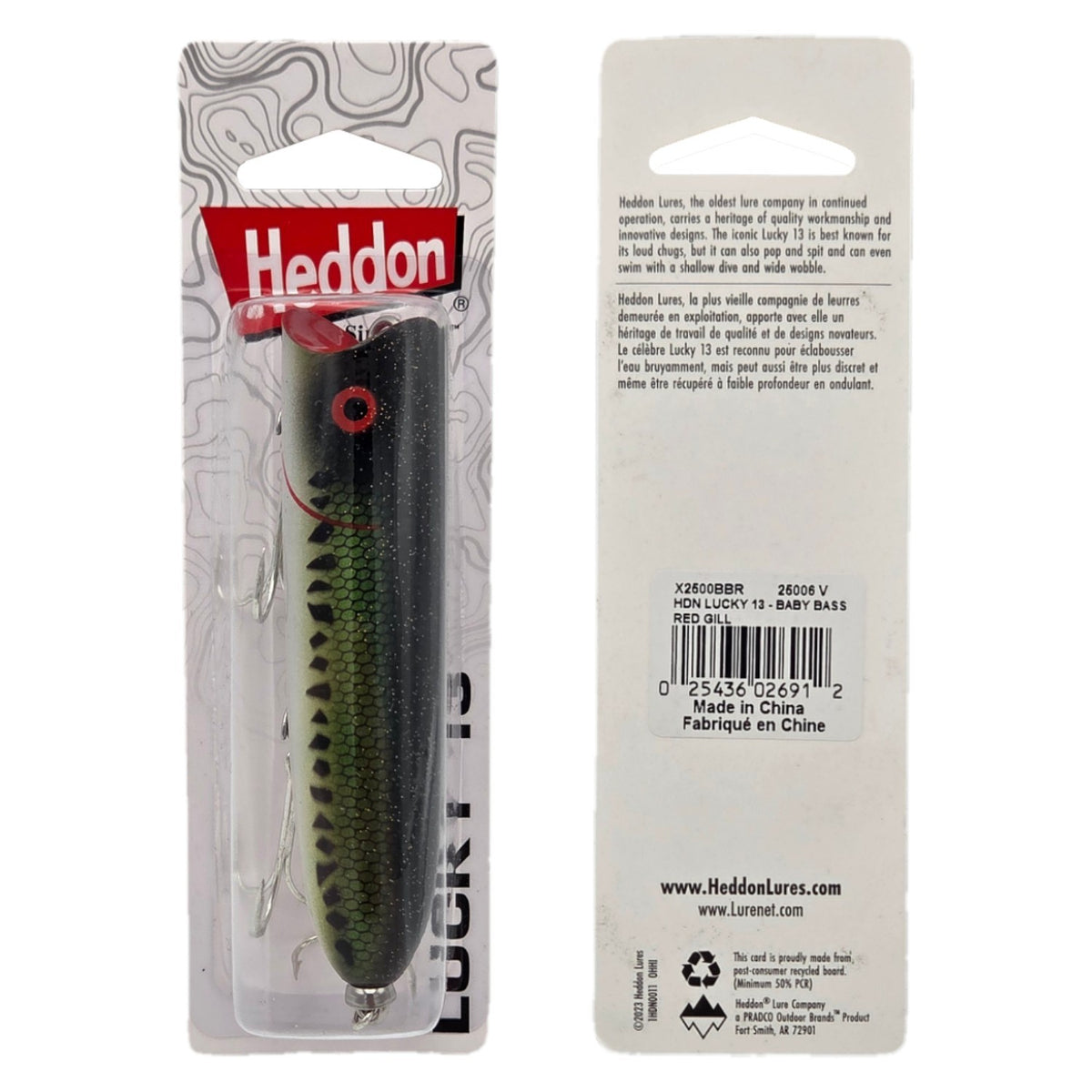 Fishing Lure 3.75 Inch 5/8 Oz Topwater Popper Baby Bass Red Gill