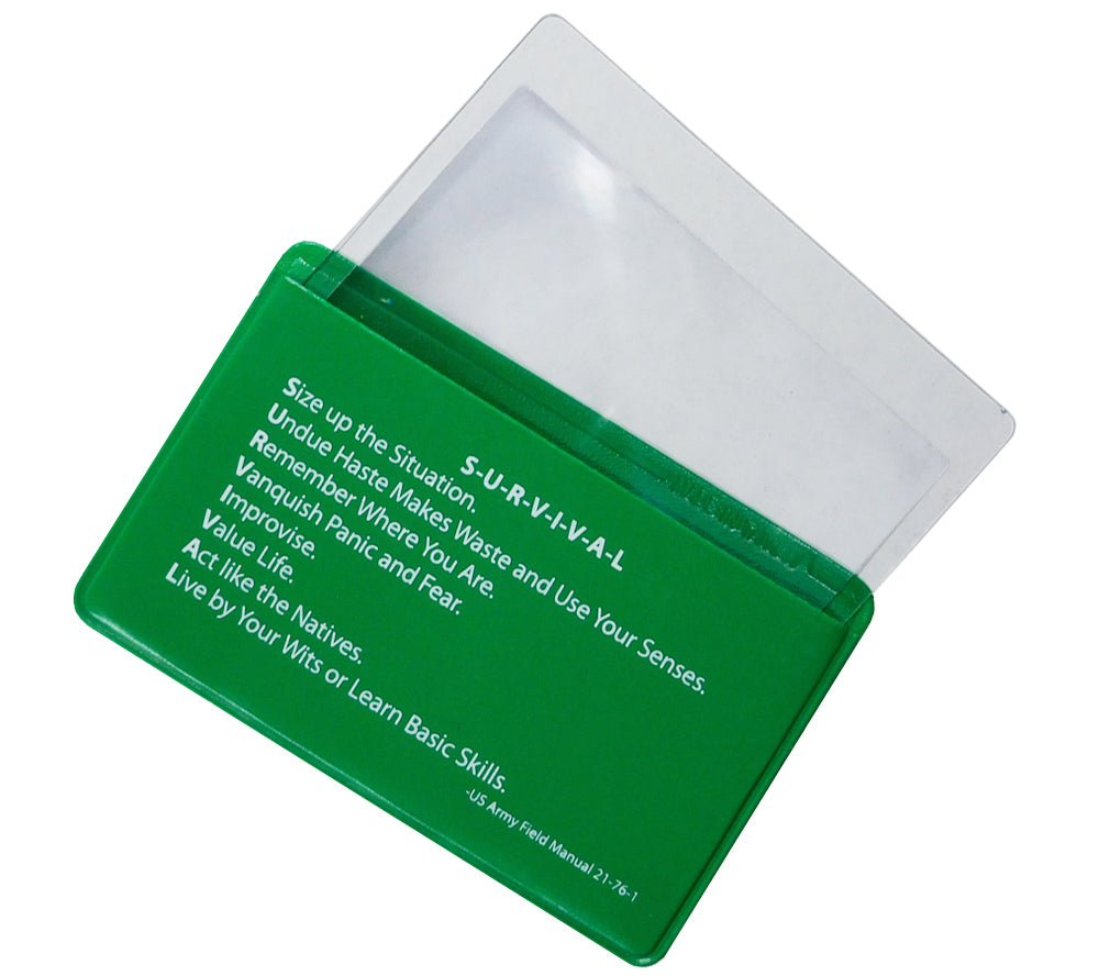 Credit Card Sized Fresnel Lens & Firestarter Set - 4 Pack Pocket Magnifiers