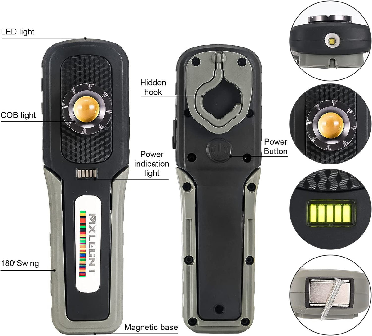 Rechargeable LED Inspection Light with Adjustable Color Temperature