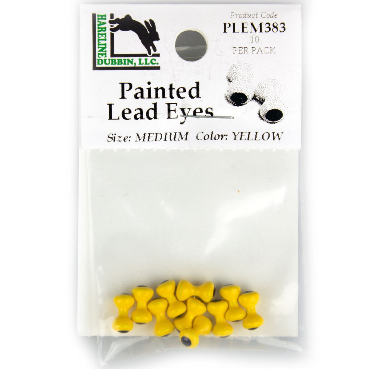 Painted Lead Dumbbell Eyes for Fly Tying - Bright Colors, 10 Pieces