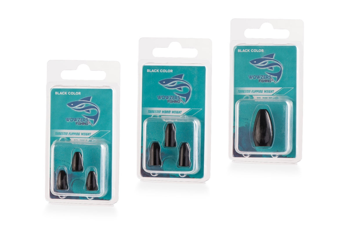 Tungsten Fishing Bullet Weights for Bass — Multiple Sizes & Styles