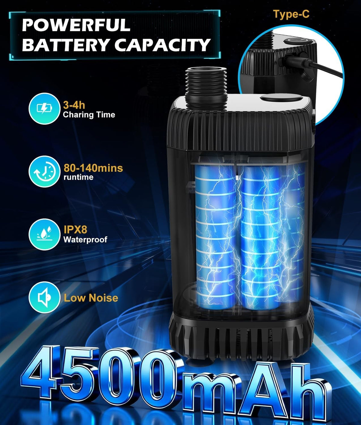 Portable Shower with Heater 5 Gal Foldable Bucket LED Display Waterproof Camping