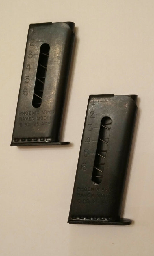 P25 MP25 .25 ACP Magazine 6-Round Black Fits Raven & Phoenix Arms