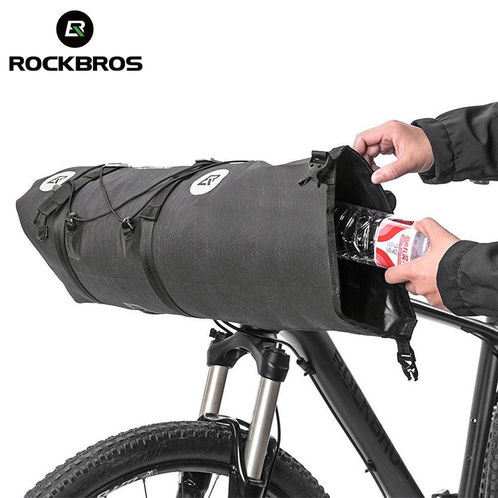 Waterproof Bike Handlebar Bag 14L - Cycling Front Roll Bag for Bikepacking