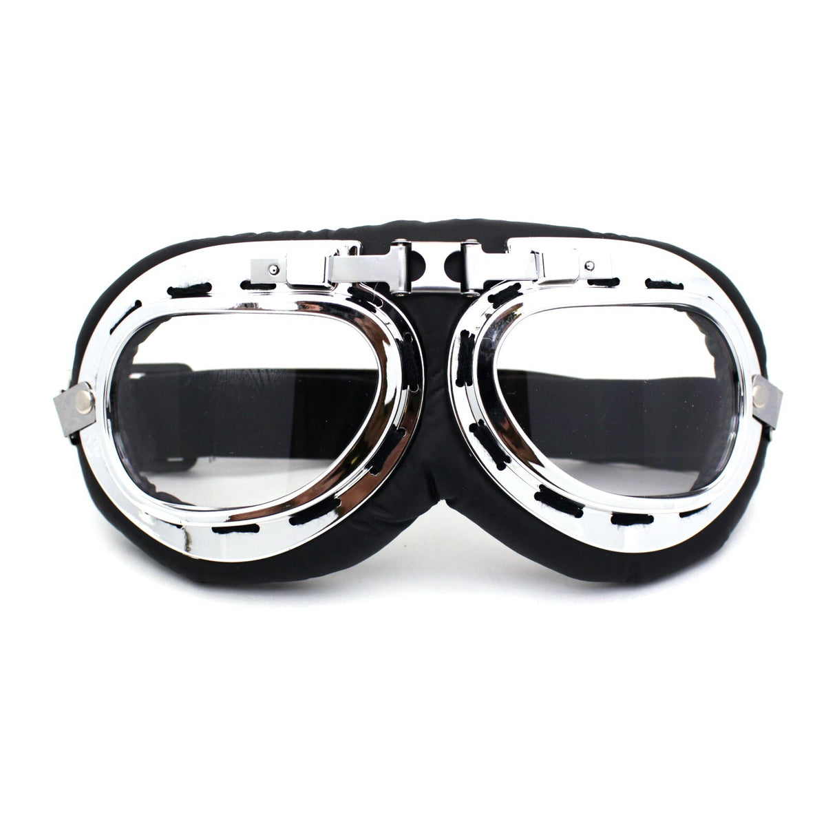 Retro Leather Motorcycle Goggle with Padded Steam Punk Style - Multiple Colors