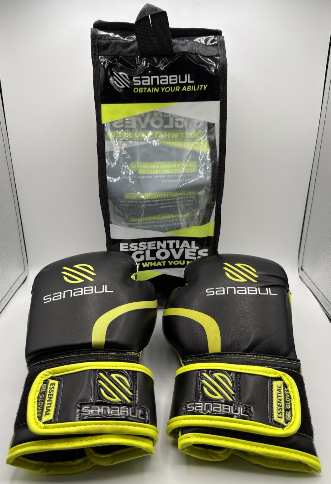 Gel Boxing Gloves 8 oz for Sparring & Training - Yellow & Black