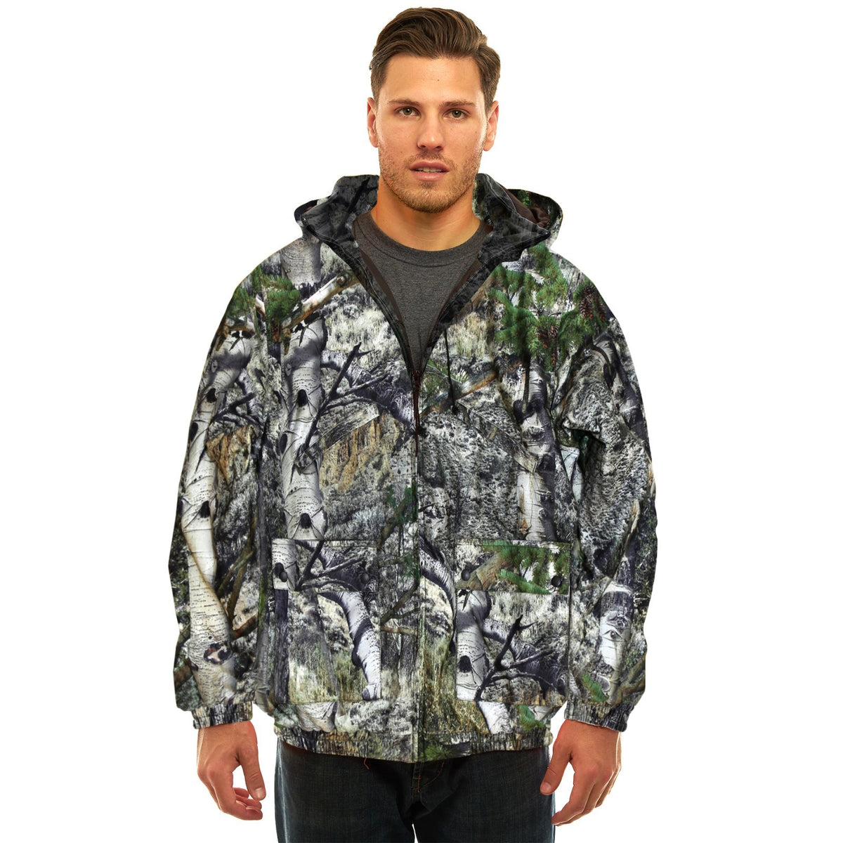 Insulated Waterproof Camouflage Hunting Jacket with Multiple Pockets
