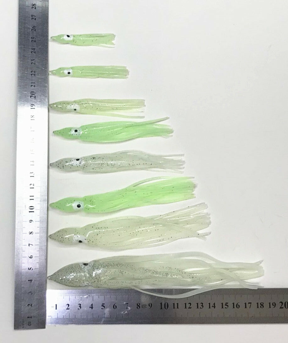 Glow Fishing Lures Squid Skirts Set Soft Baits for Saltwater & Freshwater Fishing