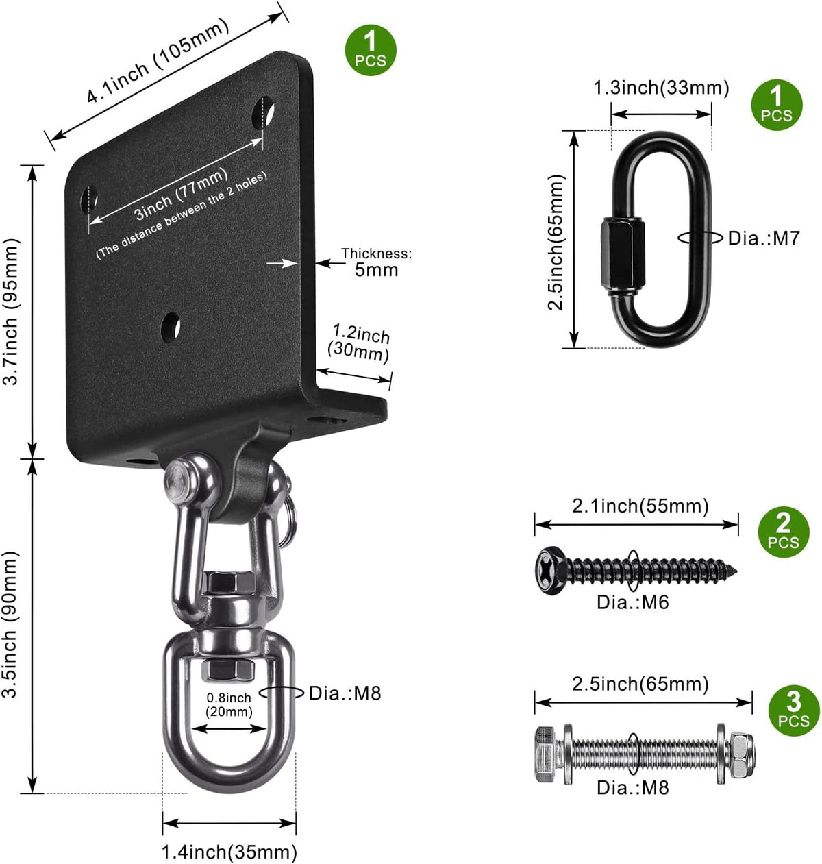 Heavy Bag Hanger with 360° Swivel for Punching Bag Mounting - Steel