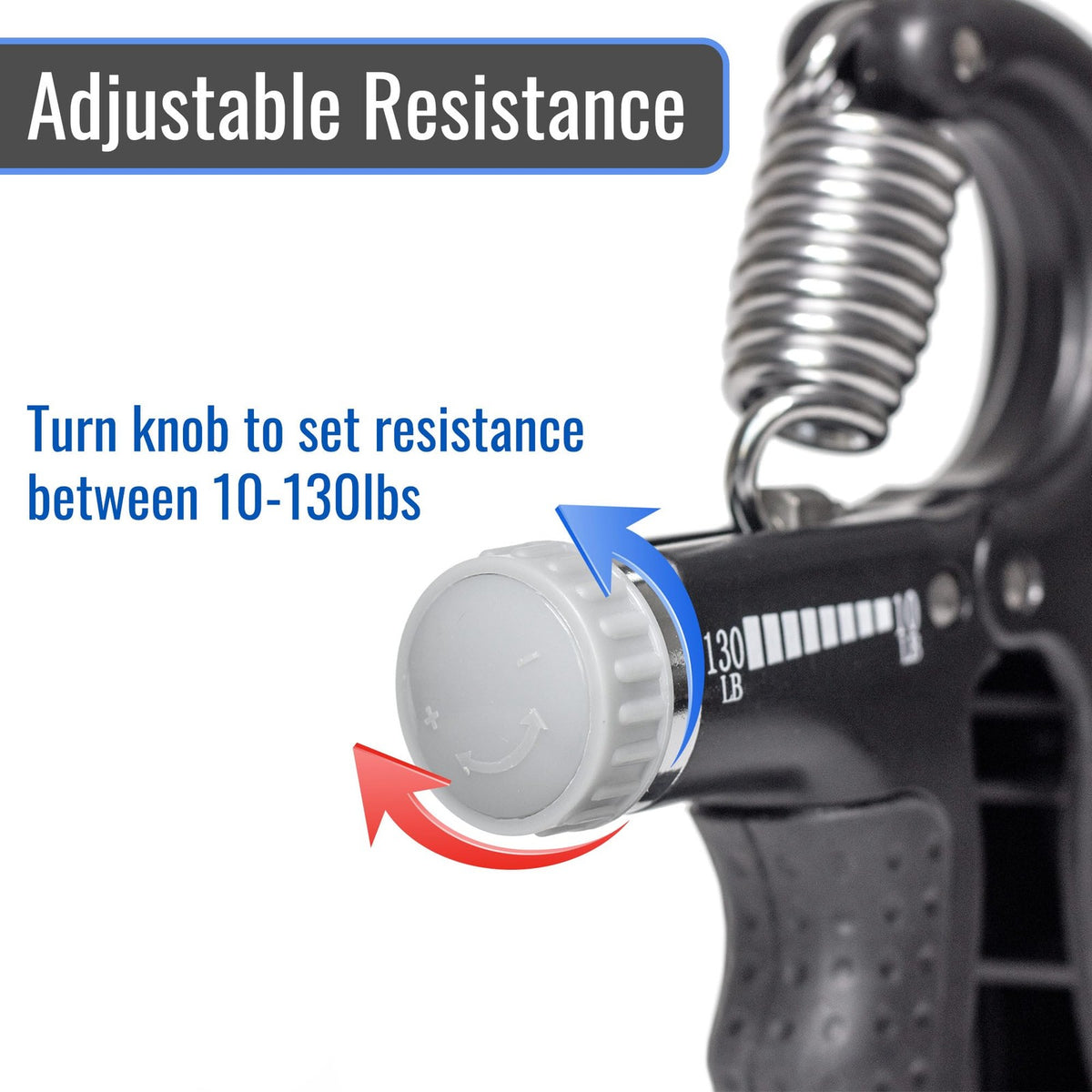 Adjustable Hand Grip Strengthener for Exercise & Rehabilitation - Black