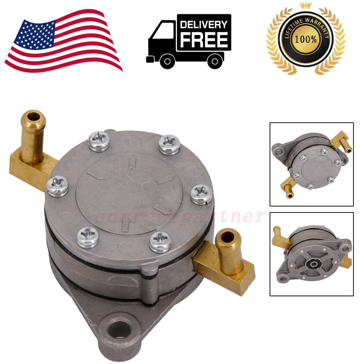 Fuel Pump for 1989-1990 EZGO Marathon 2-Cycle Golf Carts 3PG Engine 24233G1
