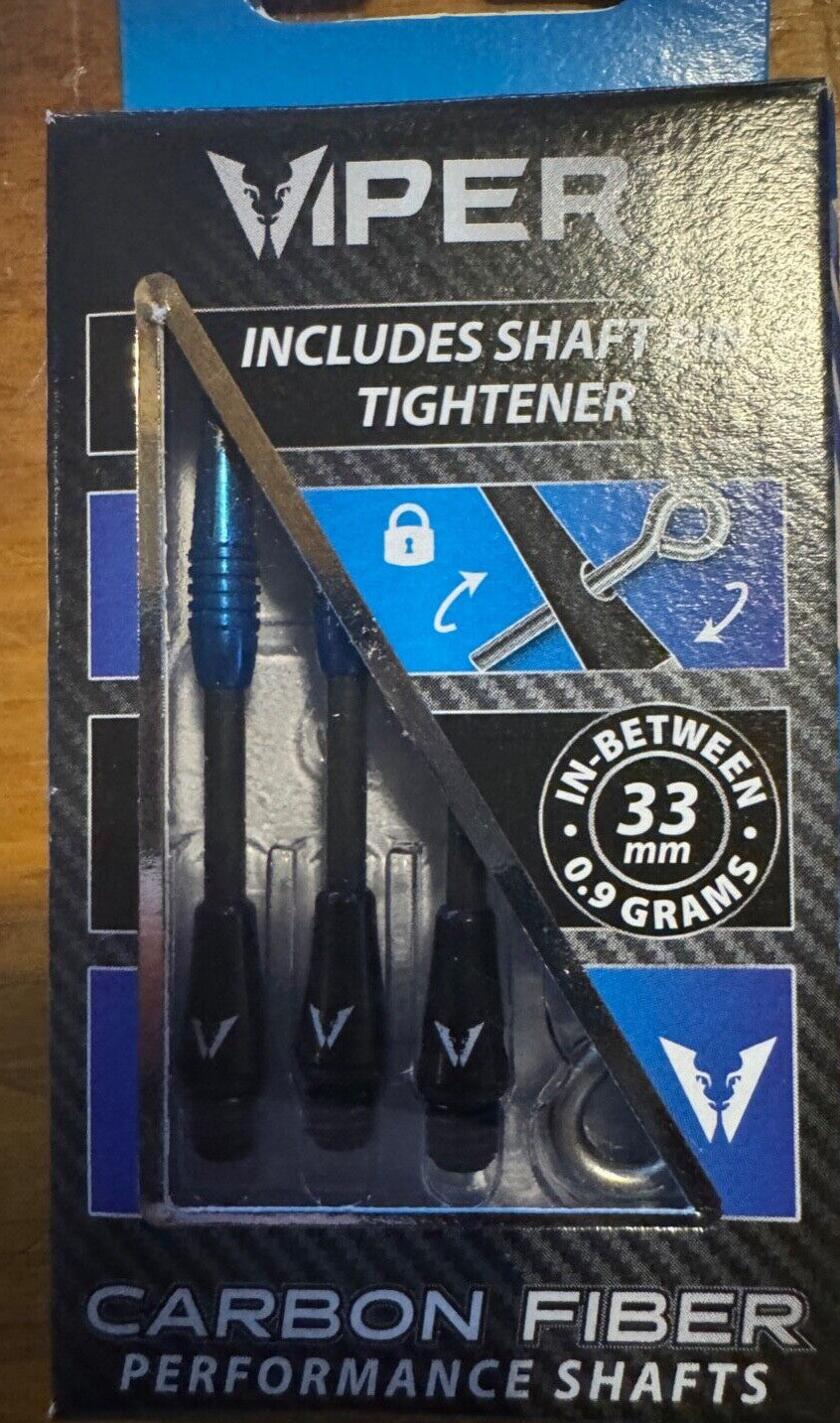 Viper Carbon Fiber Dart Shafts Short 27 mm Blue Tops, 3-Piece Set